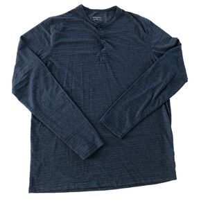 Crown & Ivy Men’s Long Sleeve Henley Blue Size XXL